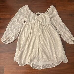 Charming Cream Dress ties on back